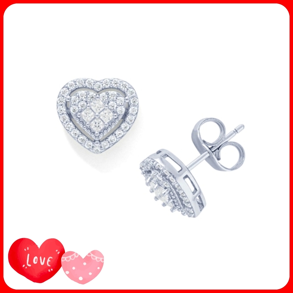 Macy's Heart Halo Stud Earrings for Valentine's Day